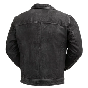 Veste moto en cuir véritable pour femme, col rabattu, fermeture éclair, coupe-vent, décontractée, automne, manches longues, couleur unie - Product Image 6
