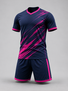 Diseña Tu Propio Uniforme de Fútbol Personalizado de Alta Calidad para Hombre Adulto, Conjunto con Relieve, 100% Poliéster Transpirable, Cuello en V, Manga Corta - Product Image 2