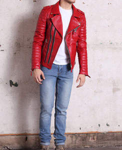 Men Genuine Leather Biker <b>Jacket</b> 2026 New Fashion High Quality Waterproof Breathable Anti-Uv <b>Mandarin</b> <b>Collar</b> - Product Image 5