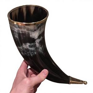 Corne de bœuf Viking polie de qualité supérieure, écologique, compatible lave-vaisselle, B.S INTERNATIONAL BI-0190, légère et portable pour la bière - Product Image 1