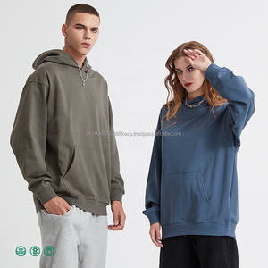 Sudadera con capucha personalizada de gran tamaño, sudaderas con capucha de felpa francesa lisa, sudaderas con capucha de peso pesado de 430 Gsm, High Street - Product Image 4
