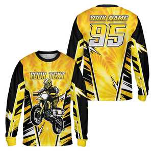 Camiseta Personalizada de Motocross para Jóvenes y Adultos, Manga Larga, Nombre y Número del Piloto Personalizados, Jersey de Carreras 3D para Motocross, MX, ATV, Enduro, OEM - Product Image 6