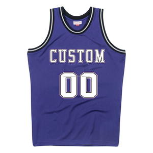 Custom Purple Basketball Jersey Tank Top Adult Breathable Polyester Mesh Crew <b>Neck</b> Screen Printed Team Numbers Basketball Jersey - Product Image 1