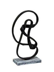 Escultura Abstracta de Nudo de Aluminio Negro, Arte Metálico Moderno con Forma de Infinito, Figura Decorativa Hecha a Mano para Oficina, Sala de Estar o Estante - Product Image 2