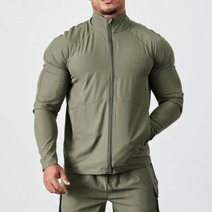 Men's Woven <b>Jacket</b> Gym Wear Spring And Autumn Streetwear Trendy Sleeves Track <b>Jacket</b> With Pockets OEM Hot <b>Workout</b> Gym <b>Jackets</b> - Product Image 1