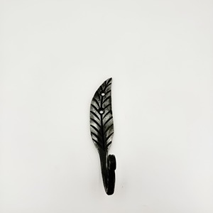 Handmade Metal Leaf Wall Hook Rustic Decorative Blacksmith Hardware for <b>Clothing</b> Storage - Product Image 1
