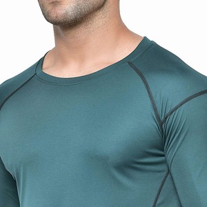 Men's Fitness Sportswear Polyester Gym Compression Tights and Rashguard Shirt for Workout Running Top Compression Tops - Product Image 6