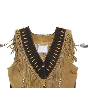 <b>Mens</b> Leather Fringe Vest Western Cowboy Sleeveless <b>Jacket</b> <b>Suede</b> Tassel Motorcycle Festival Rodeo OEM Premium OEM Apparel - Product Image 1