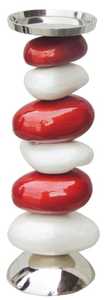 LumiGlow Aluminum Handmade Durable Eco-Friendly <b>Candle</b> Stand with <b>Red</b> and White Base for Home Decoration - Product Image 2