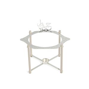 Plat de service en verre de style arabe Majlis, esthétique et luxueuse, avec support en métal argenté, élégant bol pour l'hospitalité du Ramadan - Product Image 4