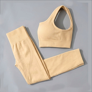 <b>Black</b> 2 Piece Yoga Set Scoop Neck Racerback Crop <b>Top</b> High Waist Seamless Shorts Solid Color Spandex Polyester - Product Image 6