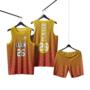 Conjuntos de Uniformes de Baloncesto para Hombre, Personalizados con Nombre de Equipo, Logotipo Digital Impreso en la Parte Delantera, Malla de Spandex/Poliéster, Transpirables y que Absorben la Humedad - Product Image 1