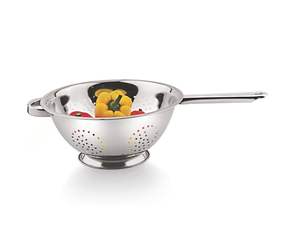 Colador de acero inoxidable con mango largo y base estable Herramienta de cocina multiusos para drenar y enjuagar - Product Image 3