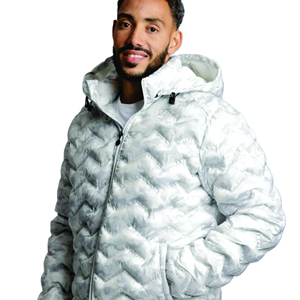 Men's Light Gray Puffer <b>Jacket</b> Quilted Stand Collar Full Zip Lightweight Warm Hot Arrival Puffer <b>Jacket</b> - Product Image 5