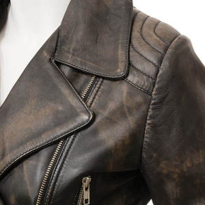 Nouvelles arrivées : vestes en cuir véritable personnalisées pour femmes, automne, satin, prix bas, dernière mode, en gros. - Product Image 4