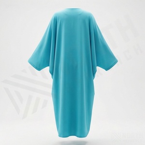 Abaya pour femmes musulmanes, grande taille, légère, respirante, en polyester, tenue modeste, longueur au sol, manches longues, haute qualité, fabrication d'usine - Product Image 2