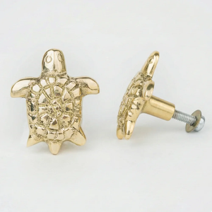 Pomo de gabinete dorado hecho a mano, tiradores de latón para puertas de armario y tocador, tiradores y pomos de tortuga para muebles - Product Image 1