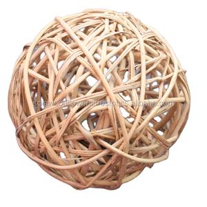 Hermosa Bola de Ratán Ecológica de Color Natural Personalizada de 10 cm, Decoración de Mimbre con Flores Secas Indias, Adornos Navideños - Product Image 2