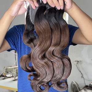 CDYHAIRVN Cheveux Humains Bruts Ondulés Brun Caramel de Qualité Supérieure, Provenance Vietnamienne, Non Traités, Personnalisables, Anneau de Couleurs Ombré - Product Image 2