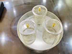 Ensemble de plateaux en argent allemand avec 3 bols en argent pour fruits secs - Product Image 2