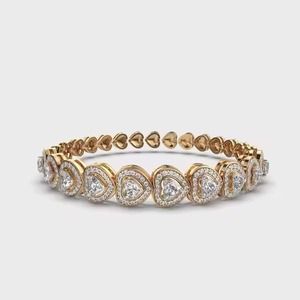Nueva Pulsera de Tenis con Diamantes en Forma de Corazones, Minimalista, Apilable, de Oro, Regalo Romántico de Aniversario para Esposa, para Fiestas - Product Image 1