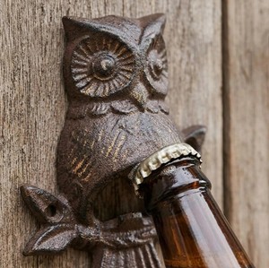 Abridor de Botellas de Pared con Diseño de Búho Vintage, Abridor de Cerveza de Hierro Fundido, Accesorios Rústicos para Bar, Decoración del Hogar, Regalo - Product Image 1