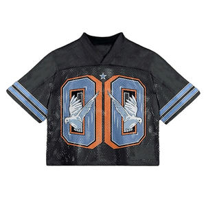 Camiseta Deportiva Corta con Cuello en V para Hombre, Personalizada con Logotipo, de Poliéster, Estilo Holgado, Tipo Jersey de Fútbol - Product Image 1