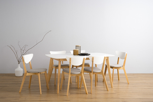 Minimalist Mid-Century 150cm <b>Walnut</b> <b>Table</b> for 6 Person Rectangle Kitchen <b>Table</b> for Dining Room Durable Malaysian Oak Base - Product Image 4