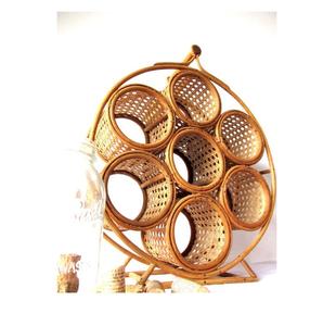 Rattan Wine Rack For Dining <b>Table</b> Styling And Functional Wine Bottle Holder For Everyday Home Use - Product Image 1