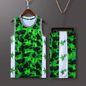 ชุดเสื้อเจอร์ซีย์บาสเก็ตบอลลายพรางสีดำ Victory พร้อมแถบดาวสีขาว ระบายอากาศได้ดี แห้งเร็ว ผลิตจากผ้าฝ้าย เหมาะสำหรับเล่นกีฬาทุกฤดูกาล - Product Image 3