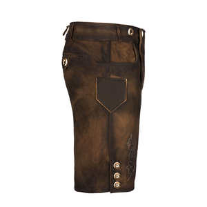 Shorts bavarois en cuir pour homme, ensemble chemise et pantalon court brodé - Product Image 3