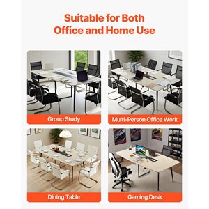 Tavolo da riunione moderno a forma di barca da 2,4 m per 10 persone con stazione di ricarica per conferenze - Product Image 6