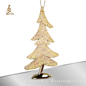 Adorno Navideño para el Hogar, Bañado en Oro, Pintura Transparente, Verde Escarchado, Acrílico con Puntos, para Árbol de Navidad - Product Image 2
