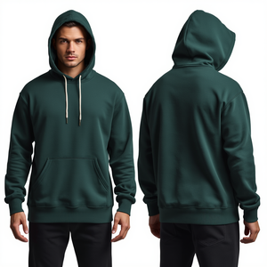 Sweat à capuche personnalisé pour homme, en polaire épaisse 400 GSM polyester/coton, anti-boulochage, séchage rapide, écologique, avec poches, pour l'hiver - Product Image 1