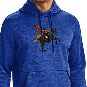 Mens Graphic Royal Blue Fleece Pullover <b>Hoodie</b> Long Sleeve Kangaroo Pocket Sweatshirt OEM ODM Wholesale - Product Image 2