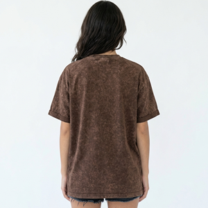 Camiseta Extra Grande Personalizada con Lavado Ácido para Mujer, Cuello Redondo, Hombros Caídos, para Gimnasio, Fitness, Informal, de Algodón - Product Image 3