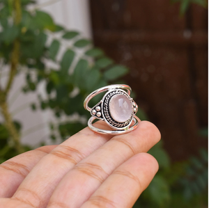 Handmade Rose <b>Quartz</b> <b>Ring</b> Natural Gemstone Jewelry Artisan Silver <b>Ring</b> Romantic Gift Idea - Product Image 4