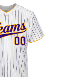 Jersey de Béisbol Personalizado Premium Blanco y Morado, Ropa Deportiva Auténtica, 100% Poliéster, Secado Rápido, Transpirable - Product Image 3