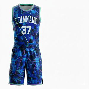 Uniformes de Baloncesto Estampados Nuevos OEM 2026 al por Mayor, 100% Poliéster, Cuello en V, Sin Mangas, Ligeros, Transpirables, Nombre del Equipo Personalizado - Product Image 2