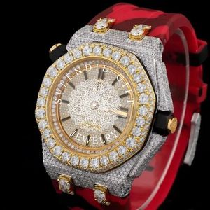 Splendide Montre de Luxe pour Homme avec Diamants, 28mm, Moissanite, Mouvement ETA, Quartz Analogique, Verre Saphir, Étanche 10m - Product Image 1