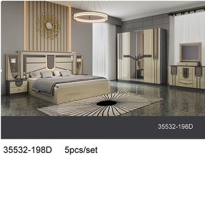 Modern Bedroom Set Queen Size MDF Furniture With Lighted <b>Headboard</b> And <b>Mirror</b> Wardrobe 35532-221D - Product Image 4