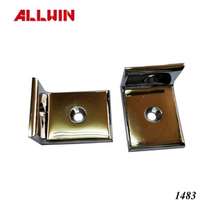 90 Degree Wall to Wall Shelf Bracket Single Angle Brass Structure with Triangle Bracket for Furniture Glass Clamp - Product Image 2