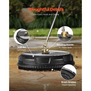 Pulitore per Superfici in Plastica da 15 Pollici con 4 Ruote, 4000 PSI Max, Connettore Rapido da 1/4, 2 Accessori per Attrezzature di Pulizia a Pressione - Product Image 5