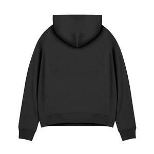 Sudadera con capucha antiarrugas para hombre, color negro, con cremallera, corte ajustado y bolsillos laterales, fabricada en Pakistán. - Product Image 2