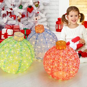 3-Piece Pre-Lit Pop-Up Christmas <b>Ball</b> Set with Warm White <b>LED</b> Lights for Tree Ornaments - Product Image 4
