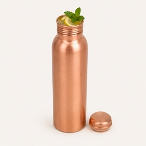 Handmade Pure Copper Water Bottle Health Benefits Modern Design for Daily Hydration Gym Yoga & Travel Eco-Friendly <b>Drinkware</b> - Product Image 5