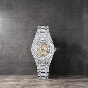 Iced Out Skeleton Watch for Men VVS Moissanite Diamond Encrusted <b>Automatic</b> Mechanical Watch - Product Image 1