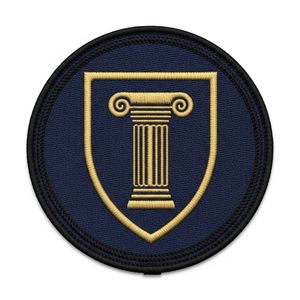 Parche Triangular de Escudo Masónico, Insignia de Masonería Bordada Personalizada, Emblema Circular de Triángulo Rojo, Calcomanía de Tela Marrón - Product Image 4