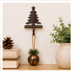 High Quality Antique Brown Cast Iron Christmas Tree <b>Stocking</b> <b>Holder</b> For Fireplace Mantel Heavy Duty 3D Weighted Metal <b>Stocking</b> - Product Image 6