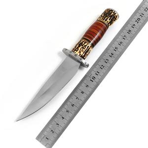 Couteau à lame fixe personnalisable OEM ODM, très vendu, PRESTIGE BLADES, lame en acier Damas de qualité industrielle, pointe tombante, manche en bois - Product Image 4